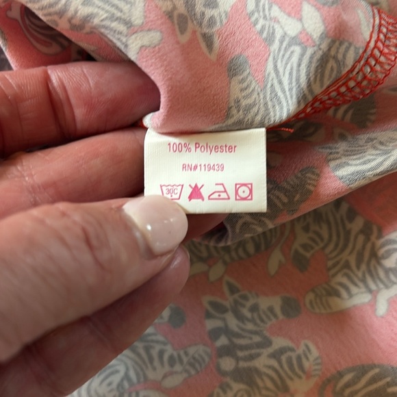 JB by Julie Brown Red Zebra 🦓 Print Blouse/ Size 8 - Picture 5 of 8